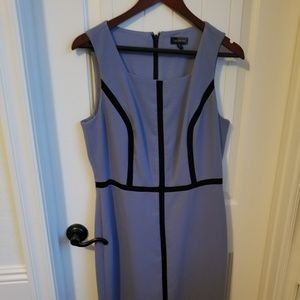 White blue dress with black detailing